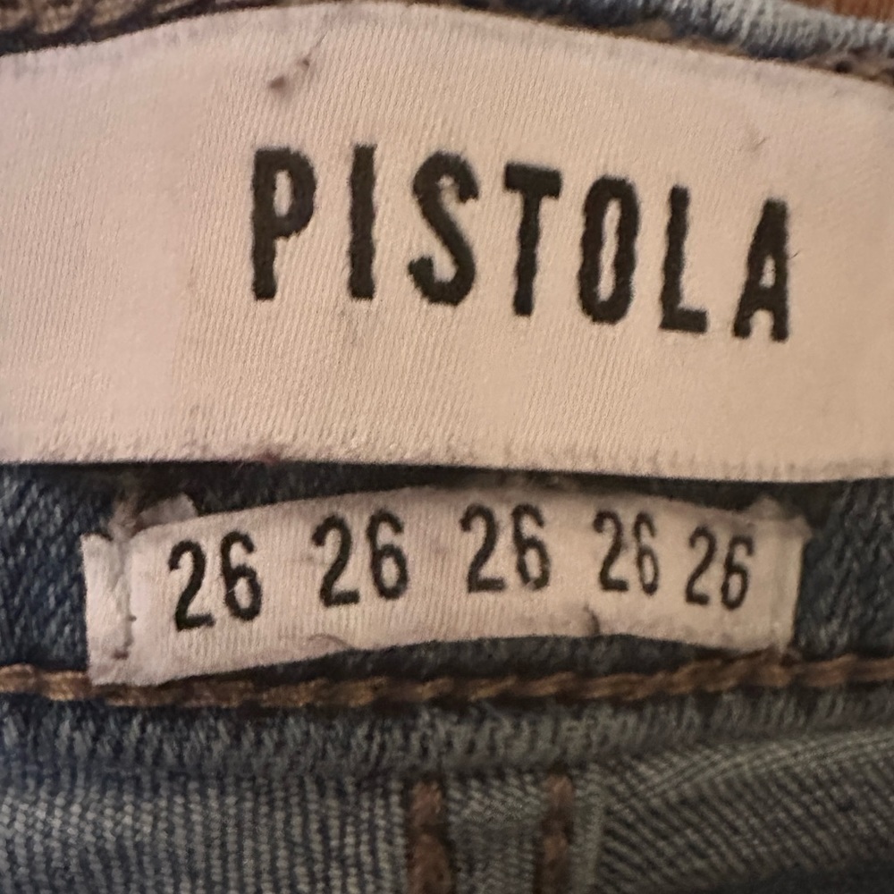 Pistola Light Wash Distressed Raw Hem Jeans Size 26 - Picture 3 of 6